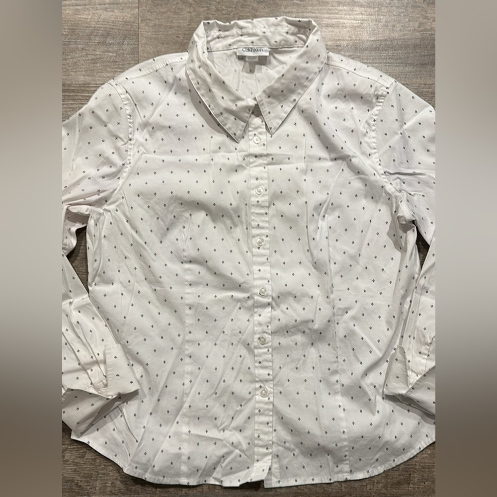 Calvin Klein White Patterned Button Down Wide Cuf… - image 4